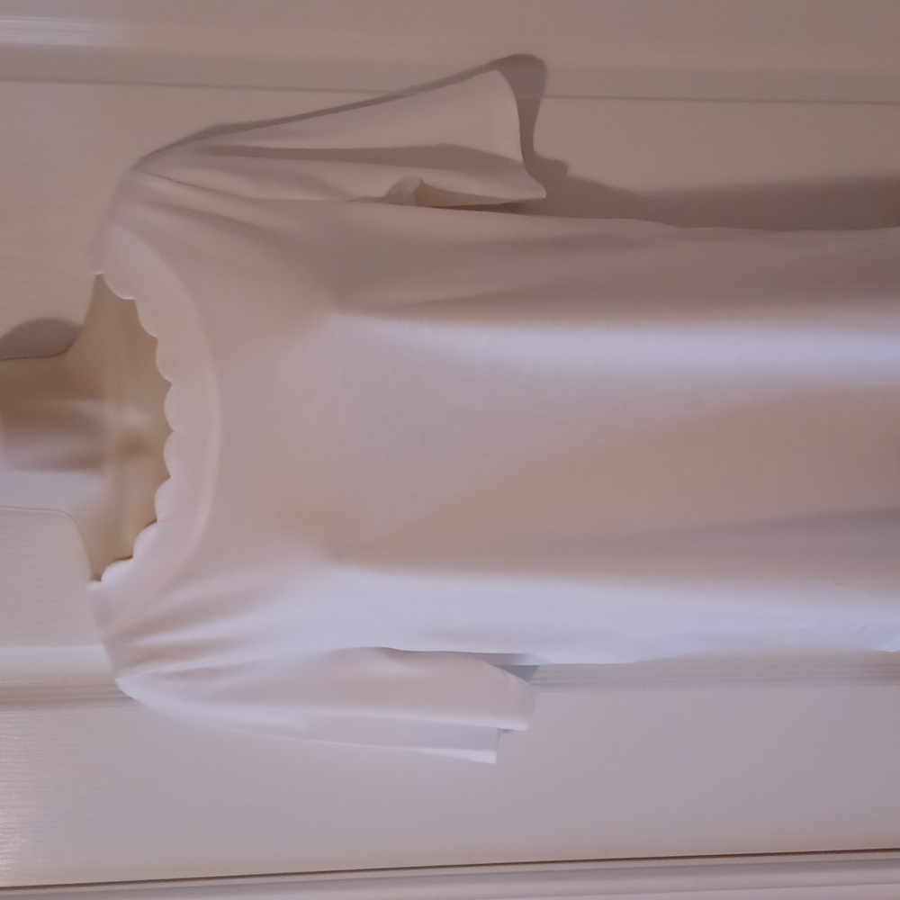 TALBOTS Women's Pima Cotton Tee White Size Medium Petite